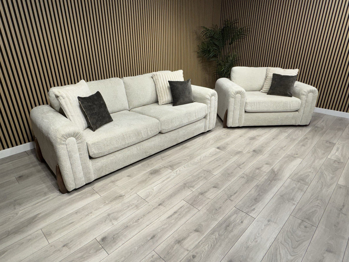 Charlie Marble Arch Style 3 Seater + Love Chair Fabric Sofa Set - RRP £3098