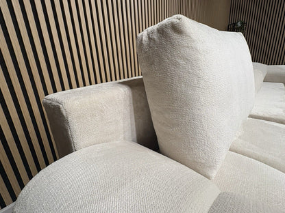 AZZURO Premium Fabric LHF Corner Chaise Sofa Bed with Storage, Cream RRP £1,799