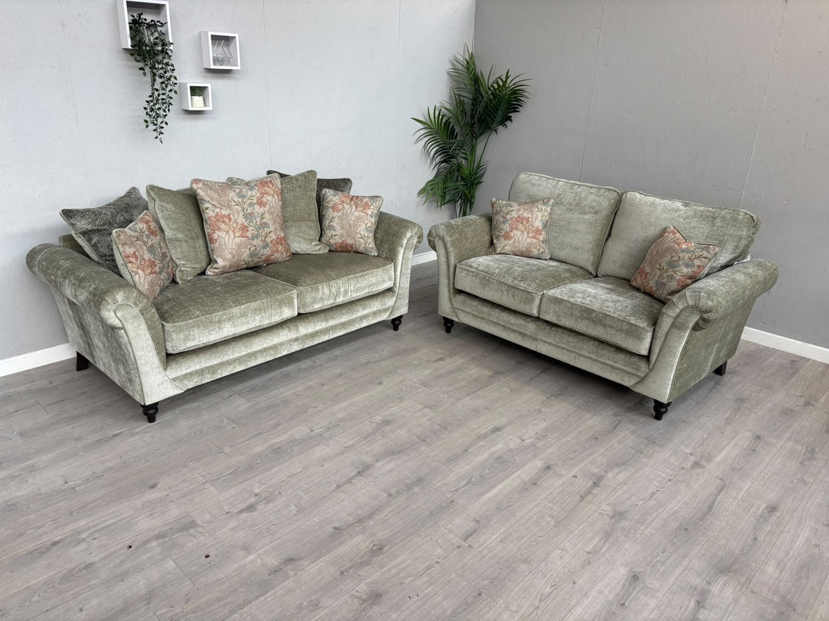 DANBURY Chenille Fabric 3 Seater + 2 Seater Sofa Set RRP £3349