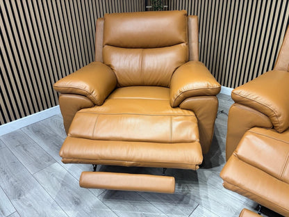 Furniture Village PANACHE Style Leather 3 Seater Sofa + 2 x Armchairs, Power