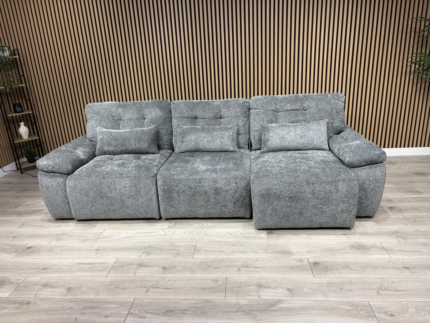 Dallas Electric Power Chaise Grey 3 Seater Sofa Bed - RRP £2500