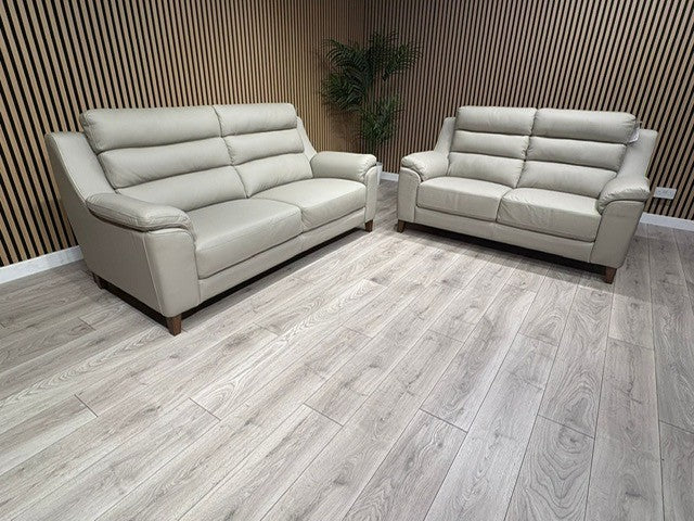 John Lewis Sample BELLA Leather Sofa, Pearl - Different Combinations Available