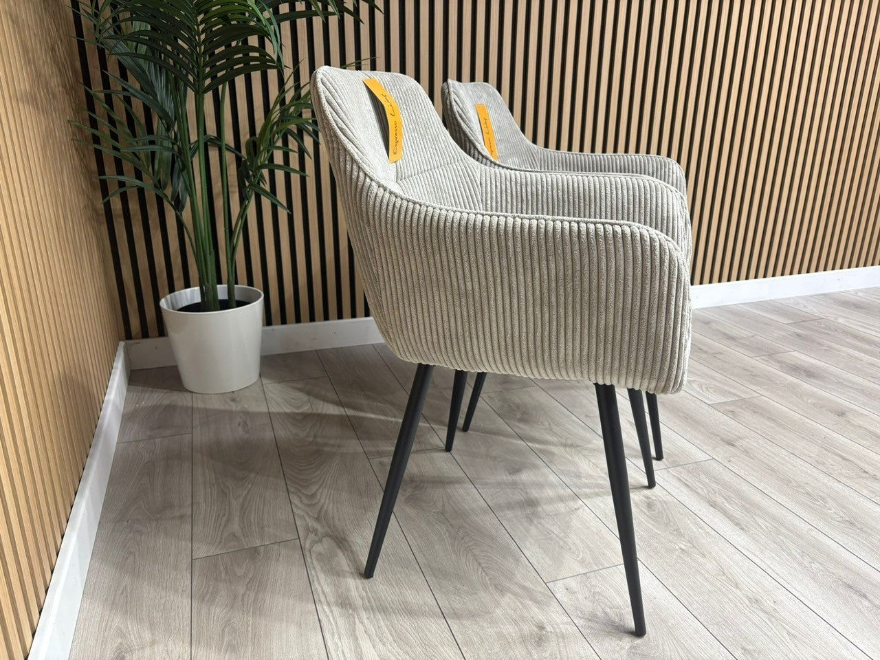 NEXT Sample - Light Grey Corduroy Dining Chairs