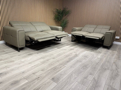 MARELLA 3 Seater + 2 Seater Power Recliner Leather Sofa Set RRP £4399