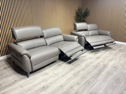 Furniture Village JUDE Style Leather 3 + 2 Seater Power Sofa Set - RRP £4,690