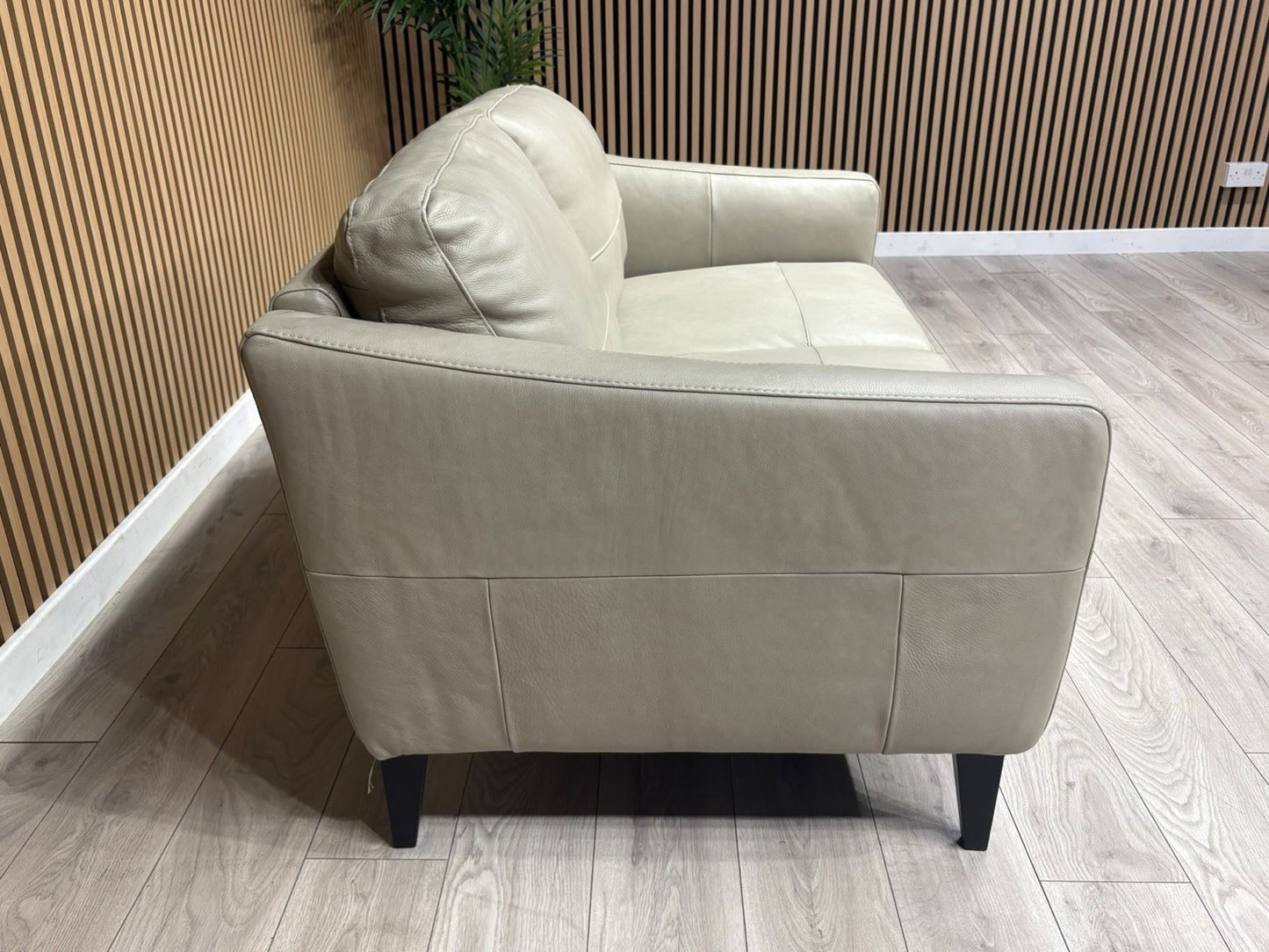 John Lewis BAILEY Style 2 Seater Stone Leather Sofa RRP £1695