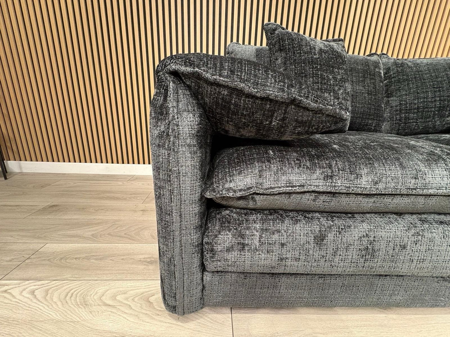 SOLICE Fabric 3 Seater + 2 Seater Sofa Set, Black - RRP £2,498