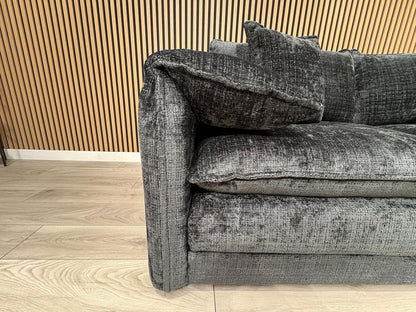 SOLICE Fabric 3 Seater + 2 Seater Sofa Set, Black - RRP £2,498