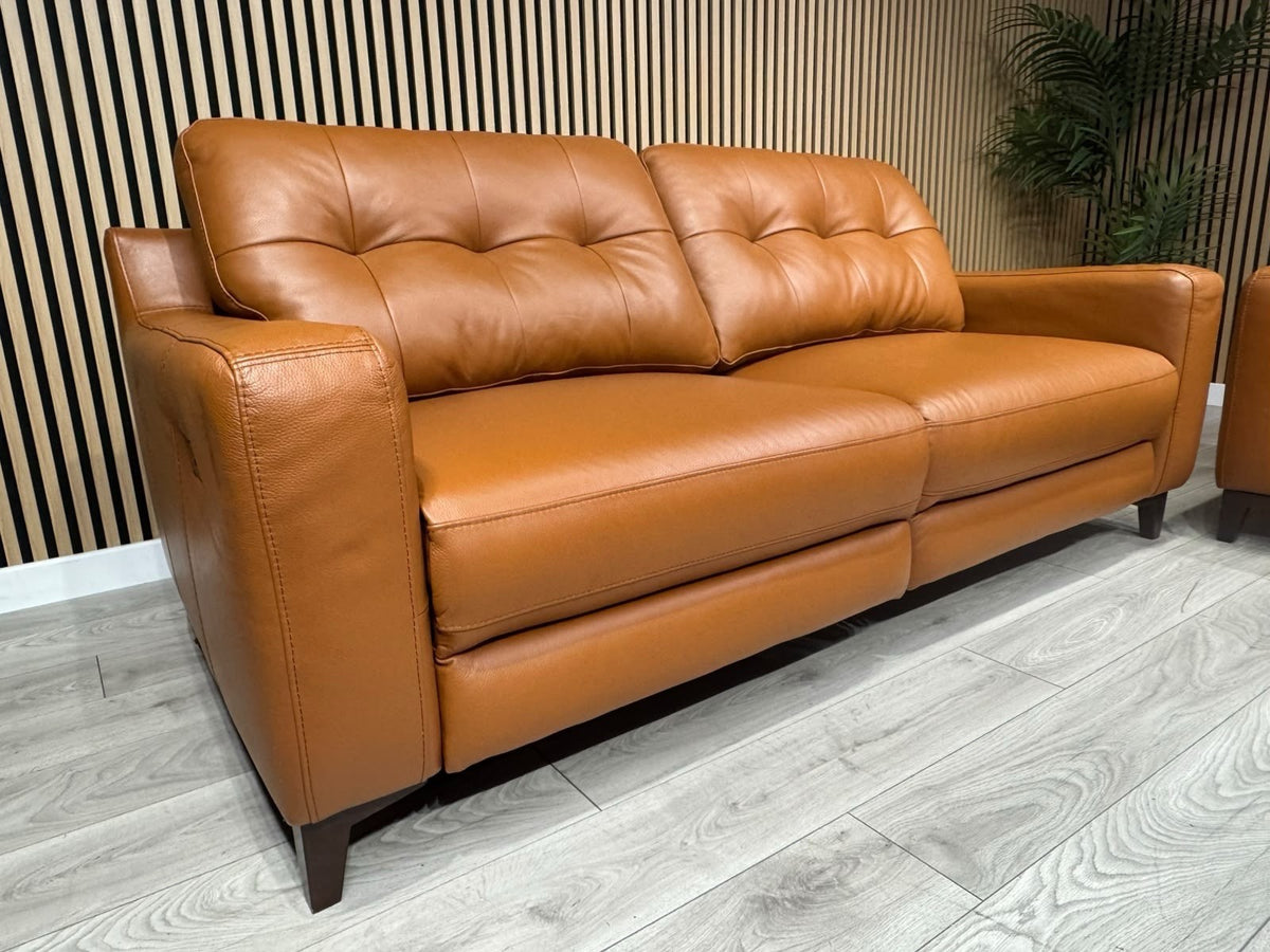ScS Poltronesofa RUFFIO Leather 2 x 3 Seater Power Recliner Sofa Set - RRP £4498