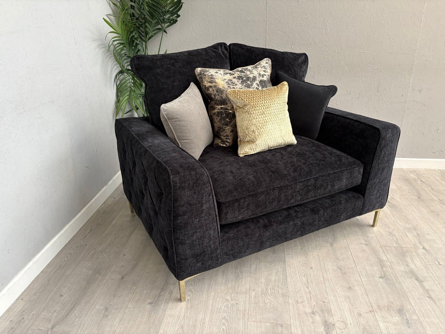 Sofology ROCOCO Fabric Love Seat Armchair / Chair, Verbier Jet - RRP £1599