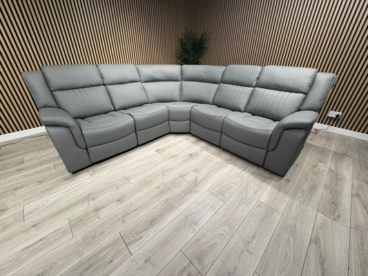 DOMINO Leather Modular Corner Sofa Set, Power Recliners - RRP £2,995