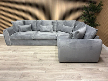 Sofology MARBLE ARCH Style Fabric RHF Corner Sofa, Grey - RRP £3,599