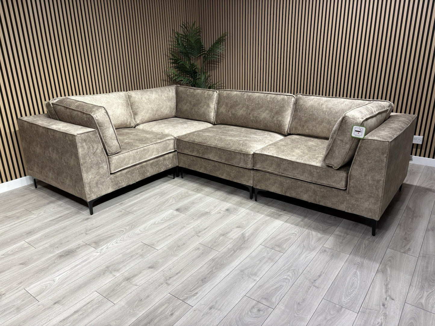 ELIJAH Modular Premium Fabric Corner Sofa, Mink - RRP £3,799