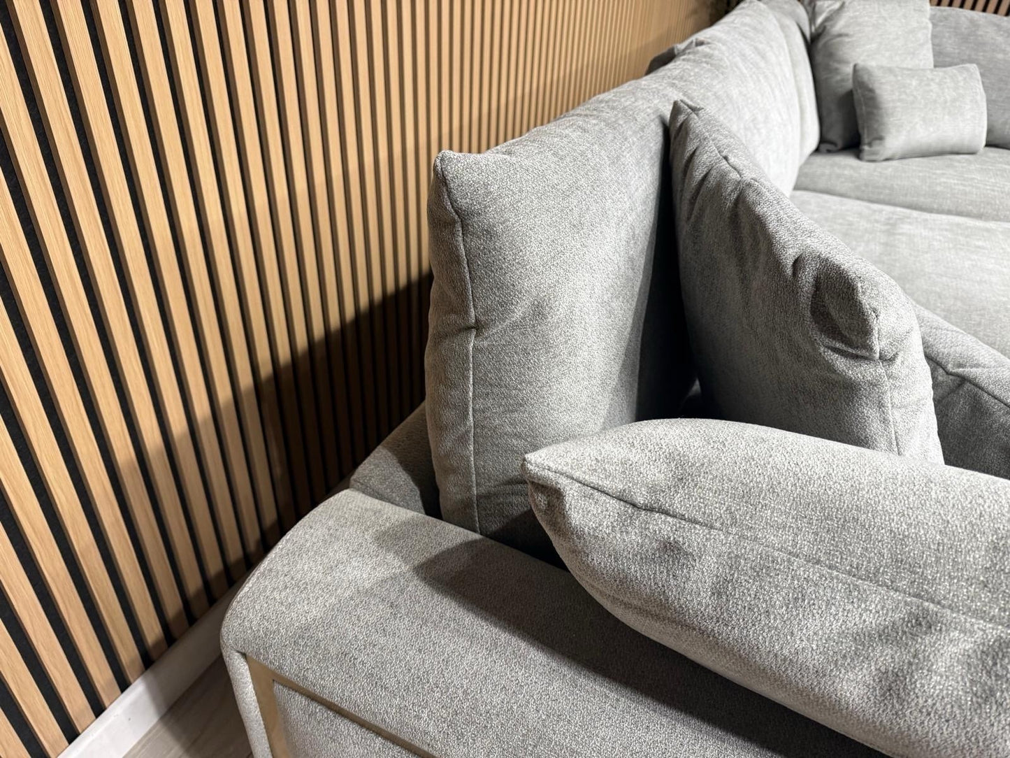 METZ Premium Fabric Large Corner Sofa, Cloud Grey - RRP £3,499