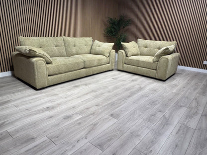 Davina Fabric Large 3 Seater Sofa + Love Chair Set - RRP £2698