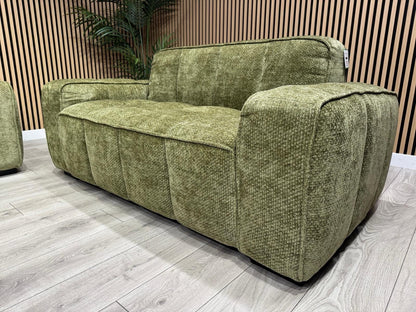 PARIS Fabric 3 Seater + 2 Seater Sofa Set, Olive - RRP £2,578