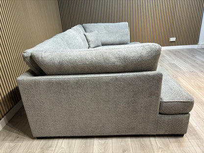 CARNABY Premium Fabric U Shaped Corner Chaise Sofa + Footstool - RRP £1,999