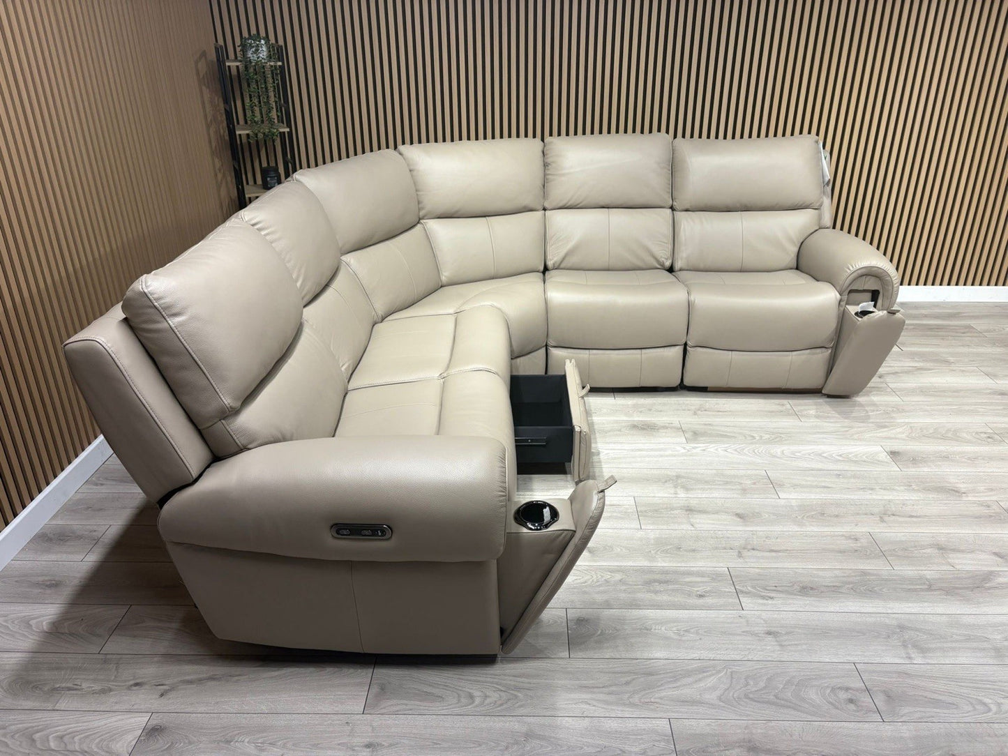 Oak FurnitureLand - Ezra Leather Modular Corner Sofa Power Recliners - RRP £3549