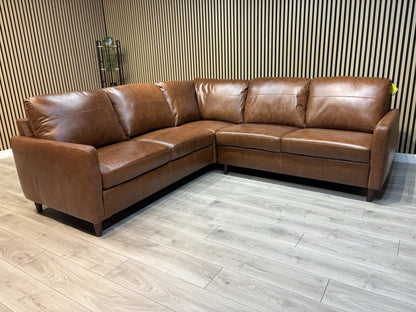 John Lewis BAILEY Style Leather 2 Corner 2 Sofa, Tan - RRP £3,679