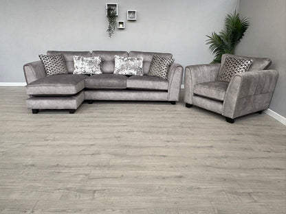 Furniture Village MARIAH Fabric LHF Chaise Corner Sofa + Armchair - RRP £4,140