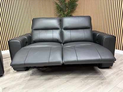 DFS Sample Bellagio Leather 3 Seater + 2 Seater Sofa Set, Power Recliners RRP: £3840