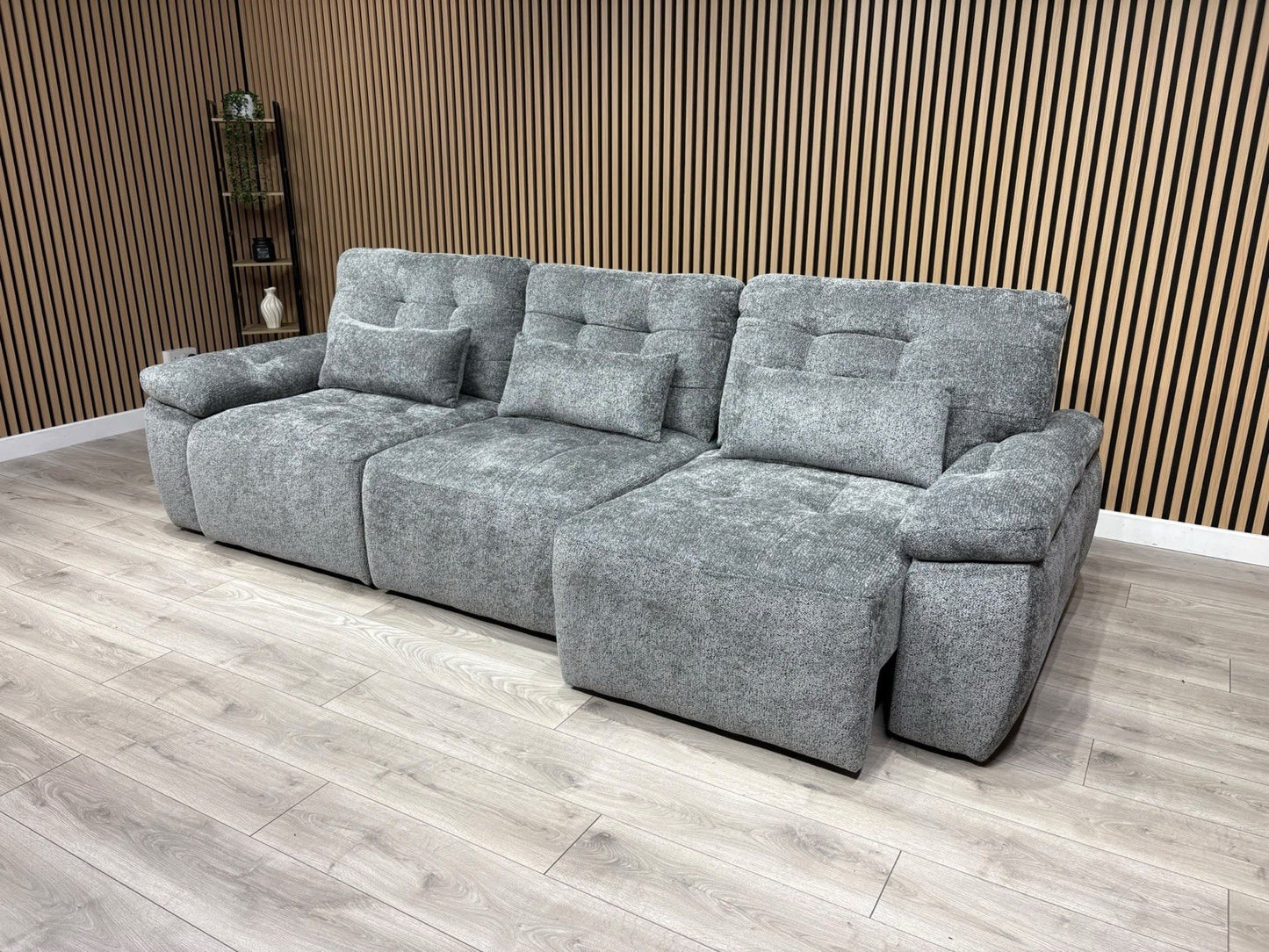 Dallas Electric Power Chaise Grey 3 Seater Sofa Bed - RRP £2500