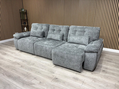 Dallas Electric Power Chaise Grey 3 Seater Sofa Bed - RRP £2500