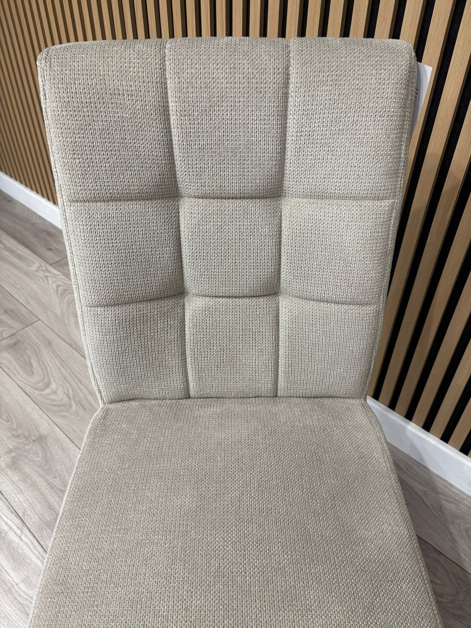 NEXT Sample - Flax Waffle Natural Fabric Dining Chairs