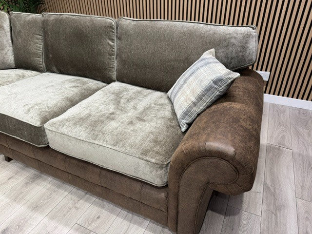 Oakfurnitureland DARWIN 2 Corner 2 Large Fabric Corner Sofa - RRP £2899