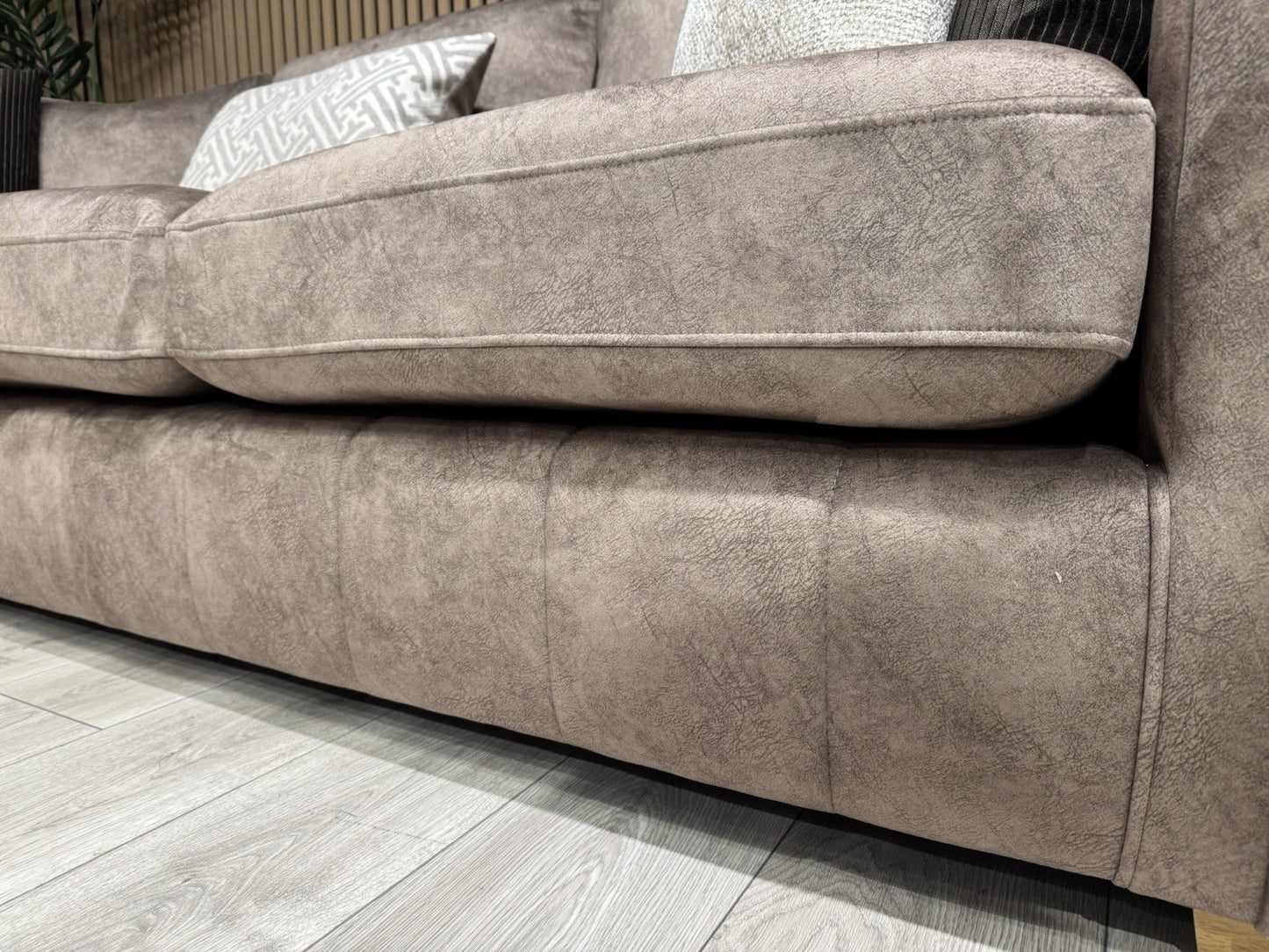 DEVINE Glamour Large Fabric 2 Corner 2 Sofa, Gemini Chocolate - RRP £2,695