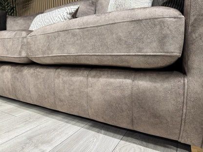DEVINE Glamour Large Fabric 2 Corner 2 Sofa, Gemini Chocolate - RRP £2,695
