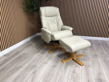 Relaxed Swivel Recliner Chair + Footstool RRP £1099