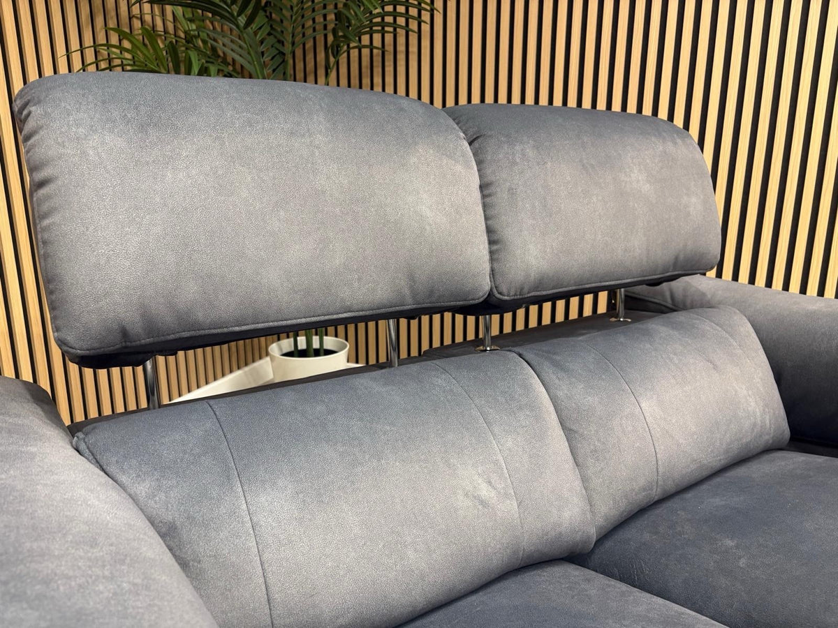 F.V GENIUS Fabric 3 Seater Media Sofa + 2 Seater Power Recliner Set RRP £4940