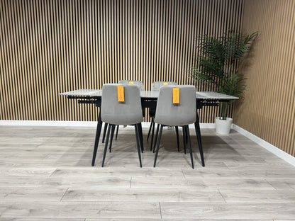 NEXT Sample - VERONA Marble Effect Extending Dining Table + 4 x Chairs RRP £1799