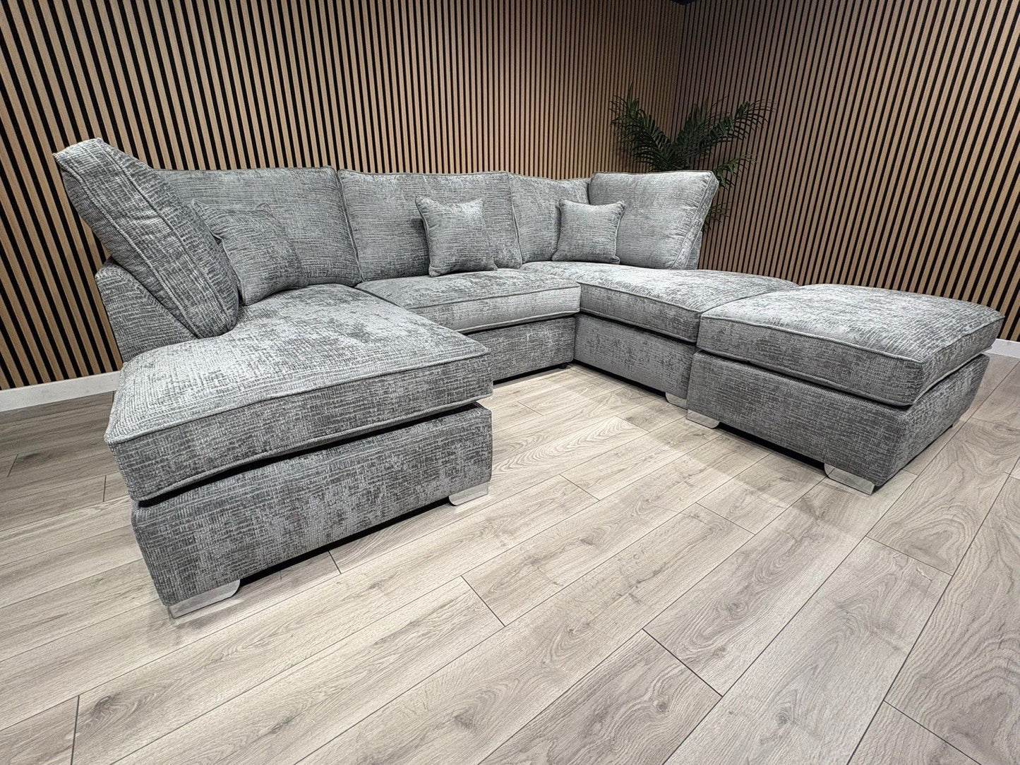 NEXT Premium Fabric U Shaped Corner Chaise Sofa + Footstool - RRP £2599