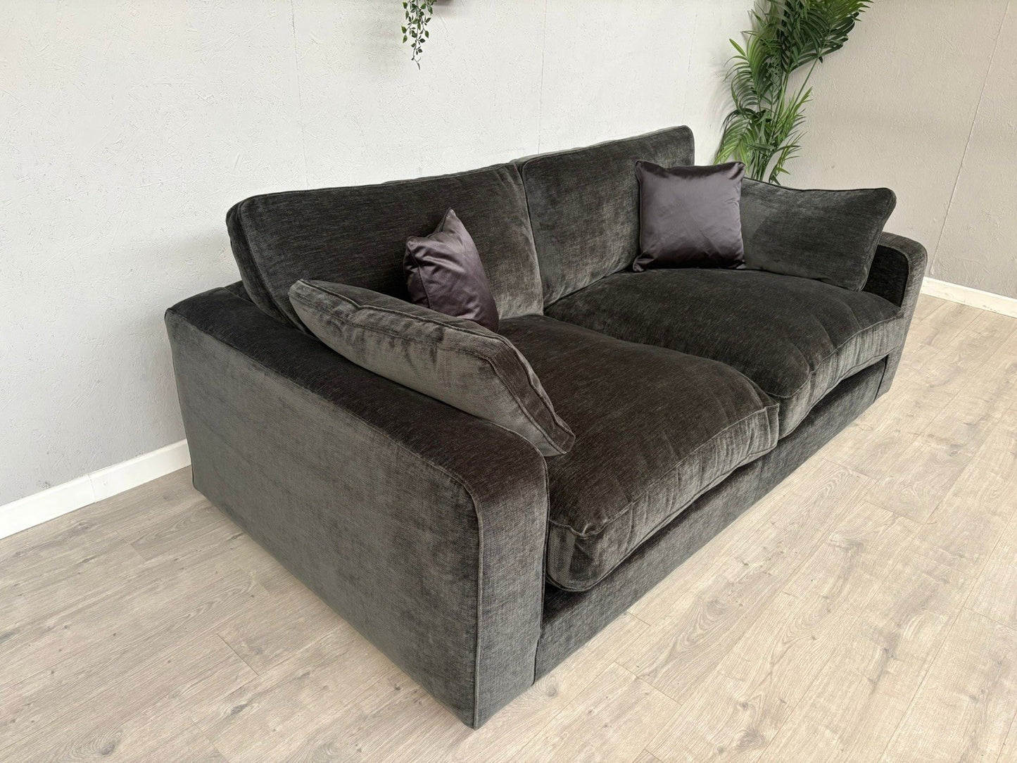 Sofology - CAVALLI Fabric Large 3 Seater Sofa, Chenille Slate - RRP £3,599