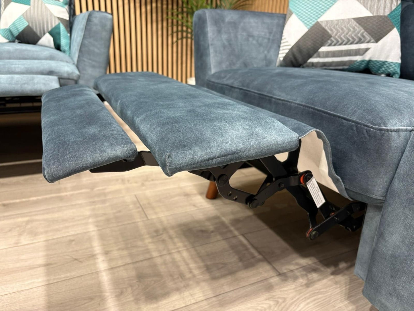 DFS - Studio Style 3 Seater Sofa + Armchair Power Set, Ocean Blue - RRP £2,448