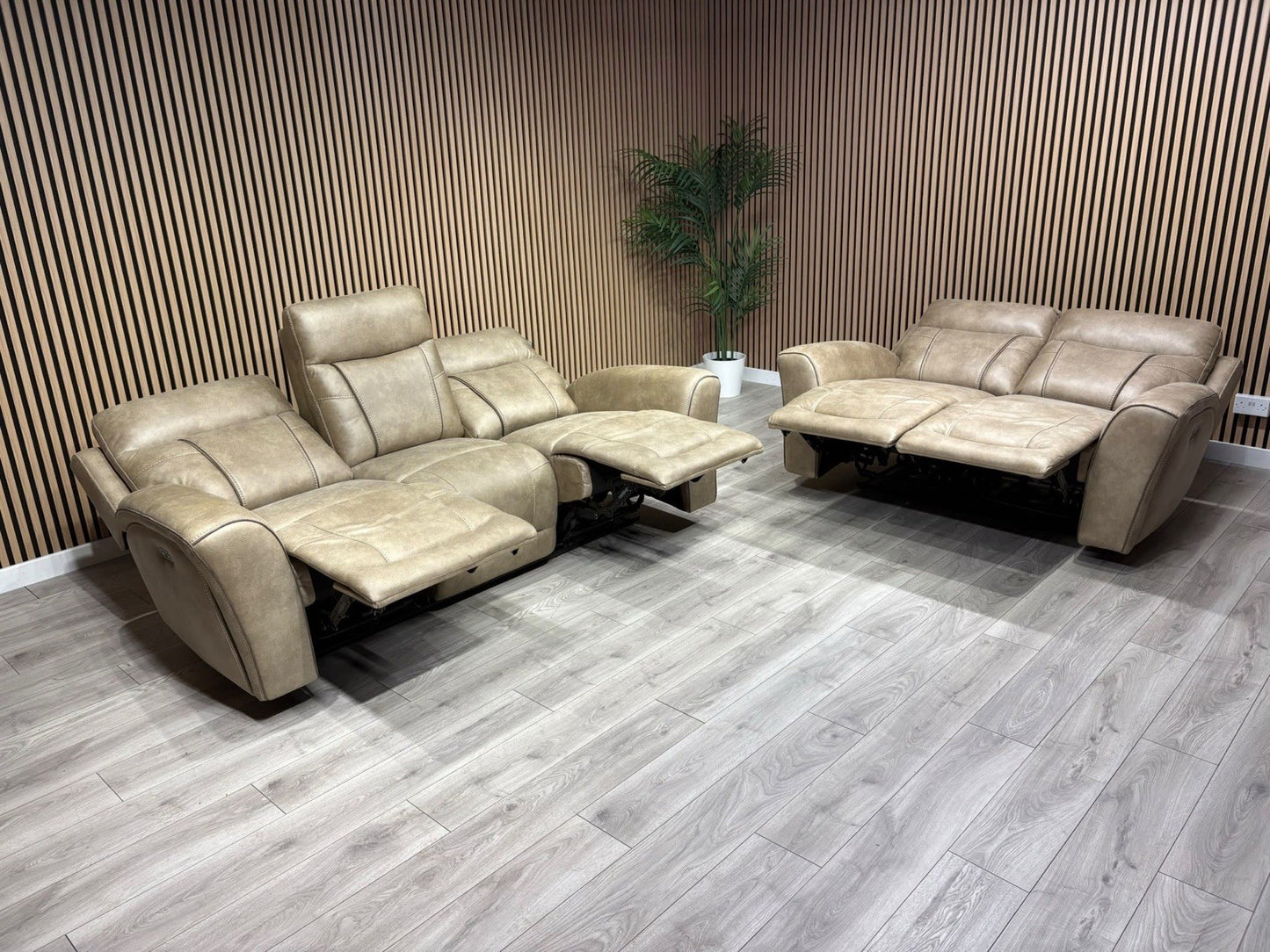 DFS 3 Seater + 2 Seater Fabric Power Recliner Sofa Set - RRP £3698
