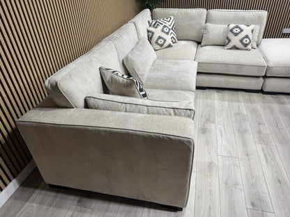 Sofology CAVALLI Style Fabric Open Chaise Corner Sofa + Footstool RRP £5398 Made To Order