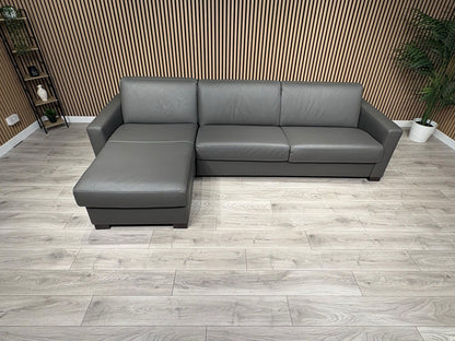 F.V Nicoletti Alcova 3 Seater Leather Sofa Bed with Storage Chaise RRP £4495