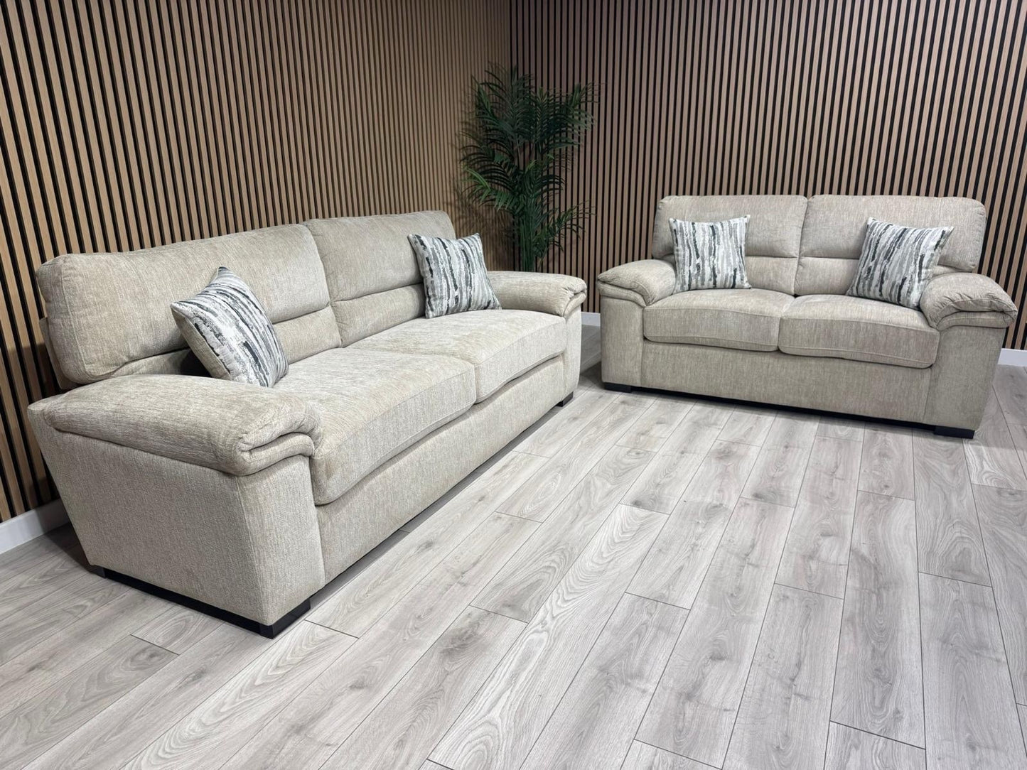 DFS Sample - DEXTER 3 Seater + 2 Seater Sofa Set, Formal Back - RRP £1,898