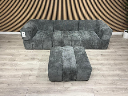Taskers KIRWIN Large Fabric 3 Seater Sofa + Footstool - RRP £2,999
