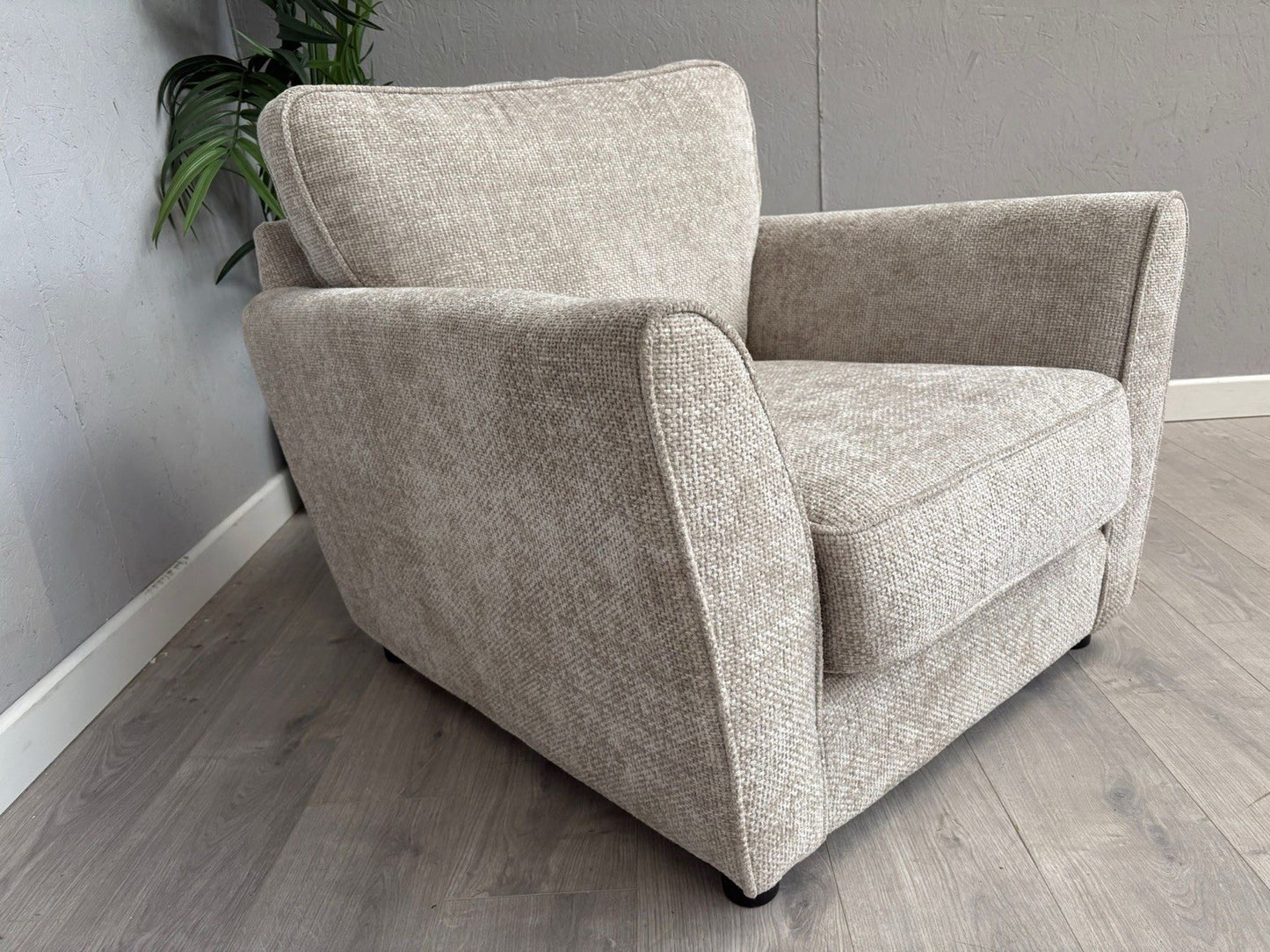 Furniture Village TABITHA Fabric Chair Armchair, Stone - RRP £995