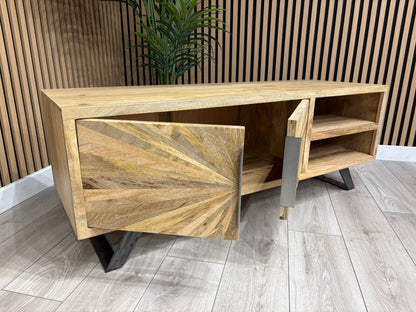 NEXT Sample - Geo Mango Wood TV Unit - RRP: £1095