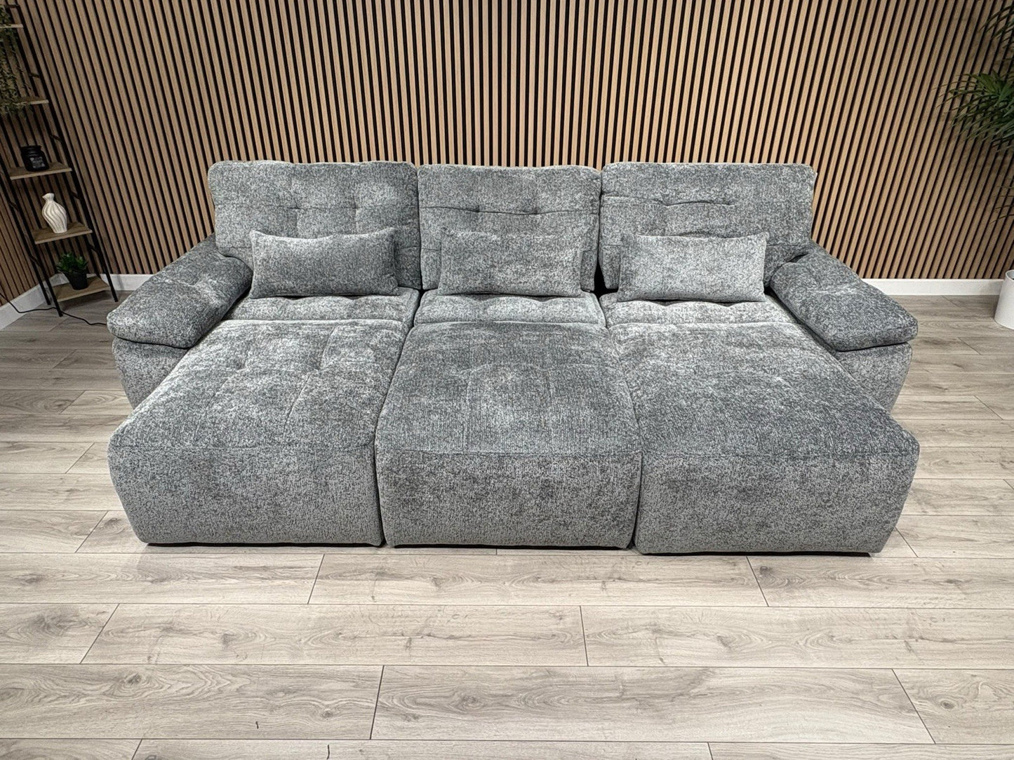 Dallas Electric Power Chaise Grey 3 Seater Sofa Bed - RRP £2500
