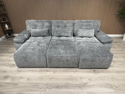 Dallas Electric Power Chaise Grey 3 Seater Sofa Bed - RRP £2500