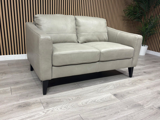 John Lewis BAILEY Style 2 Seater Stone Leather Sofa RRP £1695