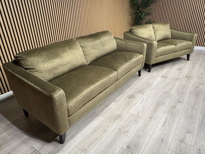 John Lewis BAILEY Style Fabric 3 Seater + 2 Seater Sofa Set, Olive - RRP £2,978