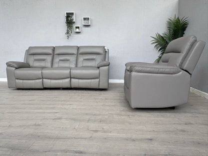 DFS Braylan Leather 3 Seater + Armchair, Power Recliner Sofa Set - RRP £2,248
