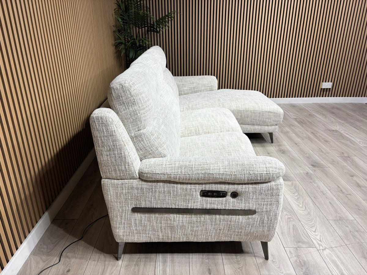 Furniture Village ECLIPSE Fabric Power Recliner RHF Chaise Corner Sofa RRP £2245